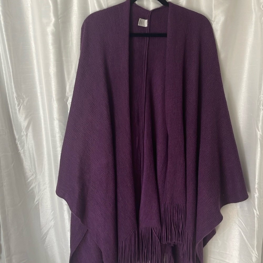 Lovely Fringed Purple Shawl L